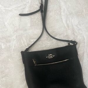 Coach Black Crossbody Bag with Gold Accents